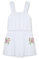 Peek Aren'T You Curious Kids' Embroidered Tank Romper White at Nordstrom,