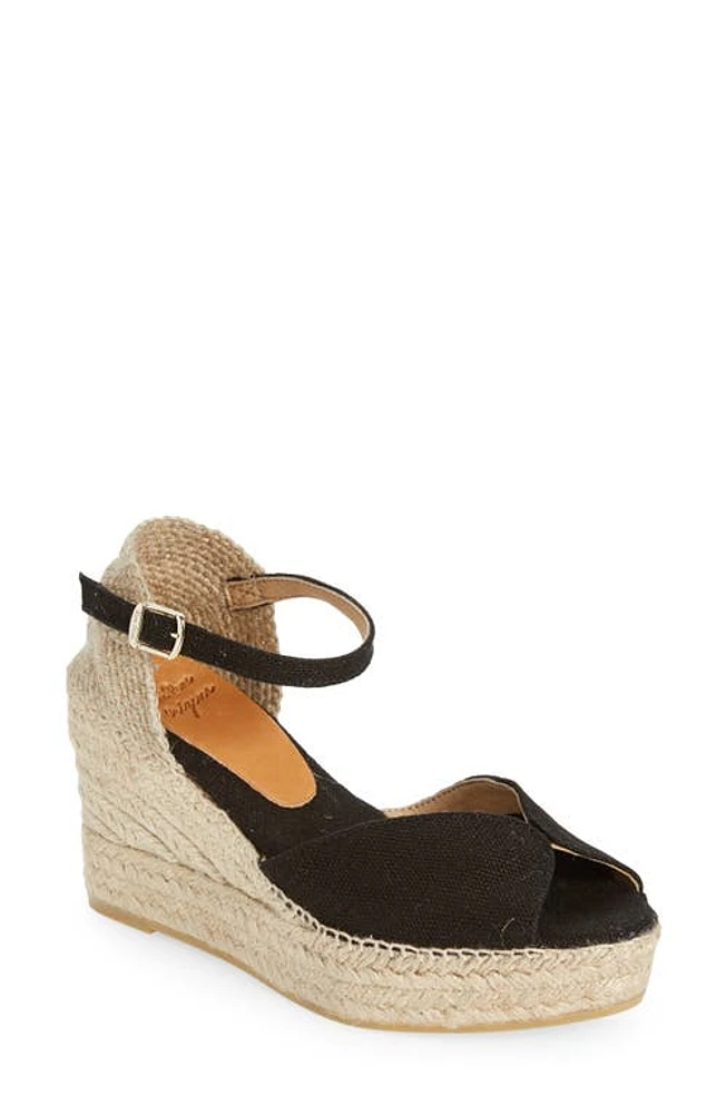 Toni Pons Lua Ankle Strap Espadrille Wedge Sandal Negre/black at Nordstrom,