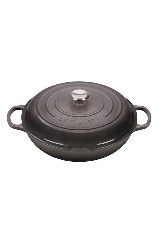 Le Creuset Signature 5 Quart Enameled Cast Iron Braiser in Oyster at Nordstrom