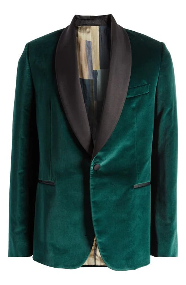 Paul Smith Tailored Fit Velveteen Dinner Jacket in Greens at Nordstrom, Size 44Regular