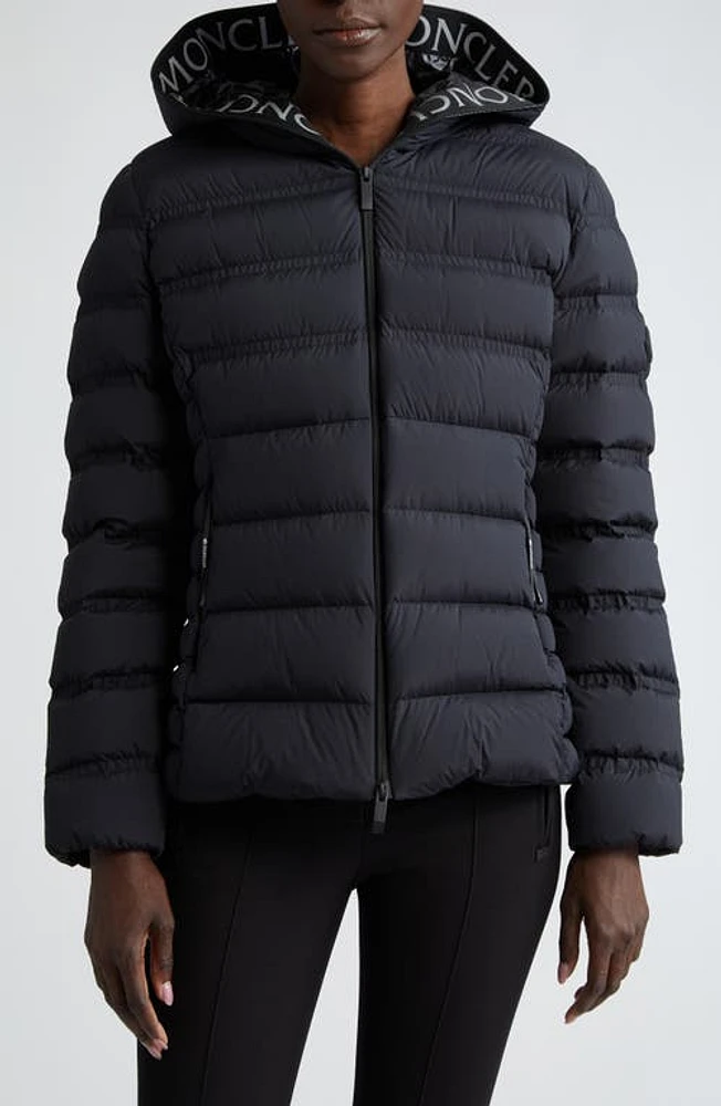 Moncler Alete Hooded Down Puffer Jacket Black at Nordstrom,