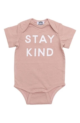 POLISHED PRINTS Stay Kind Organic Cotton Bodysuit Rose Dust at Nordstrom, Us