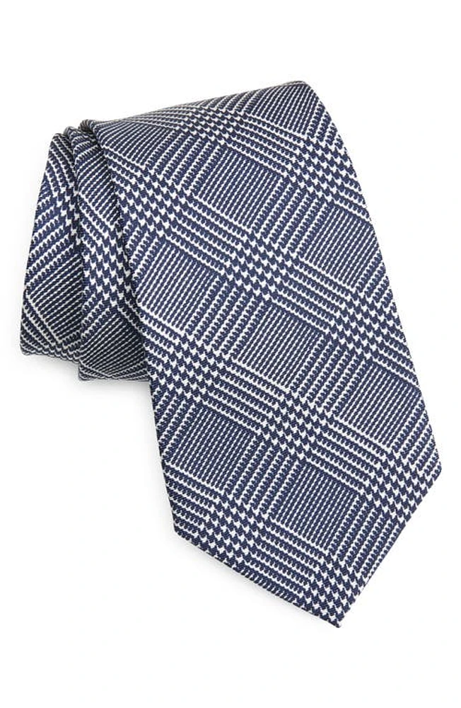 Ralph Lauren Purple Label Glen Plaid Silk Tie in Navy/White at Nordstrom