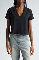 Courrèges Deep V-Neck Crop Cotton T-Shirt at Nordstrom,