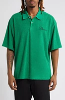 PLEASURES Zen Boxy Terry Polo Green at Nordstrom,