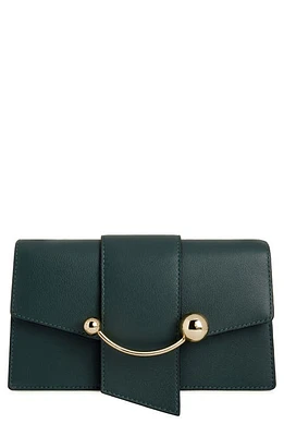 Strathberry Crescent on a Chain Croc Embossed Leather Shoulder Bag in Bottle Green at Nordstrom