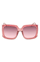 Betsey Johnson Mermaid 57mm Gradient Square Sunglasses in Red at Nordstrom