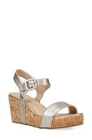 Pelle Moda Wiltz Ankle Strap Platform Wedge Sandal Platinum Gold at Nordstrom,