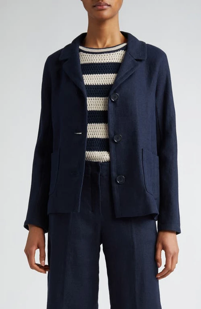 Max Mara Ninfa Crop Jacket Navy at Nordstrom,