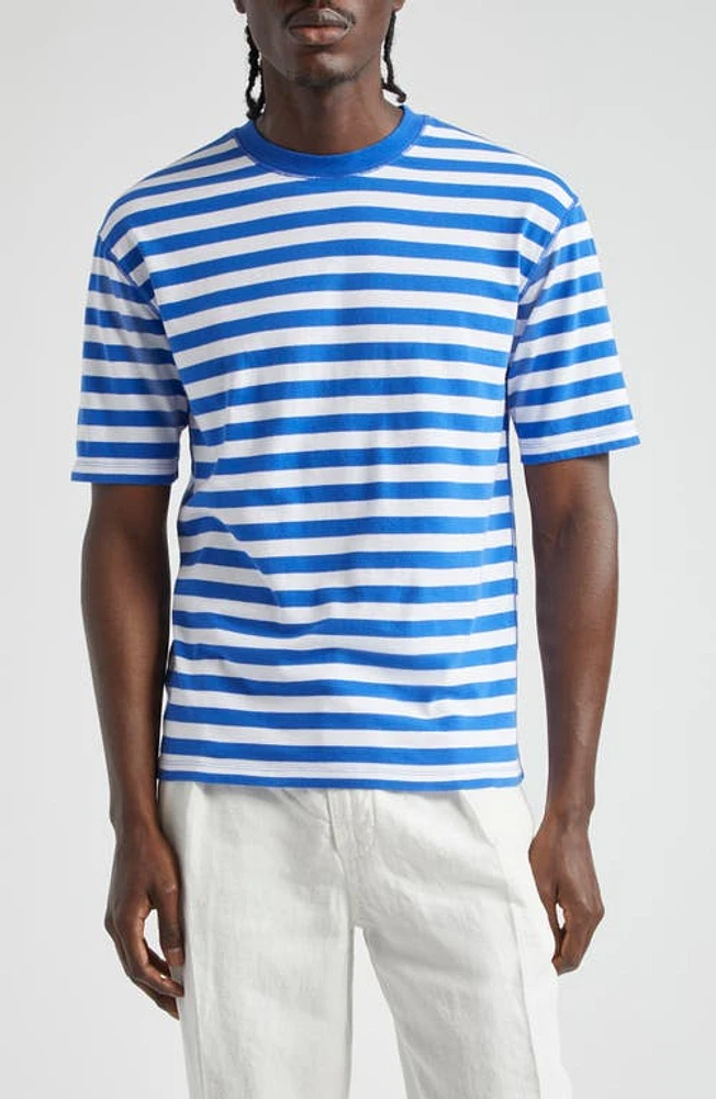 Drake's Stripe Cotton Hiking T-Shirt Navy And White at Nordstrom,