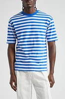 Drake's Stripe Cotton Hiking T-Shirt Navy And White at Nordstrom,