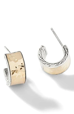 John Hardy Classic Chain Hammered Huggie Hoop Earrings in Silver at Nordstrom