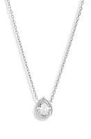 SHYMI Mini Bezel Pendant Necklace in Silver/White/pear Cut at Nordstrom, Size 16