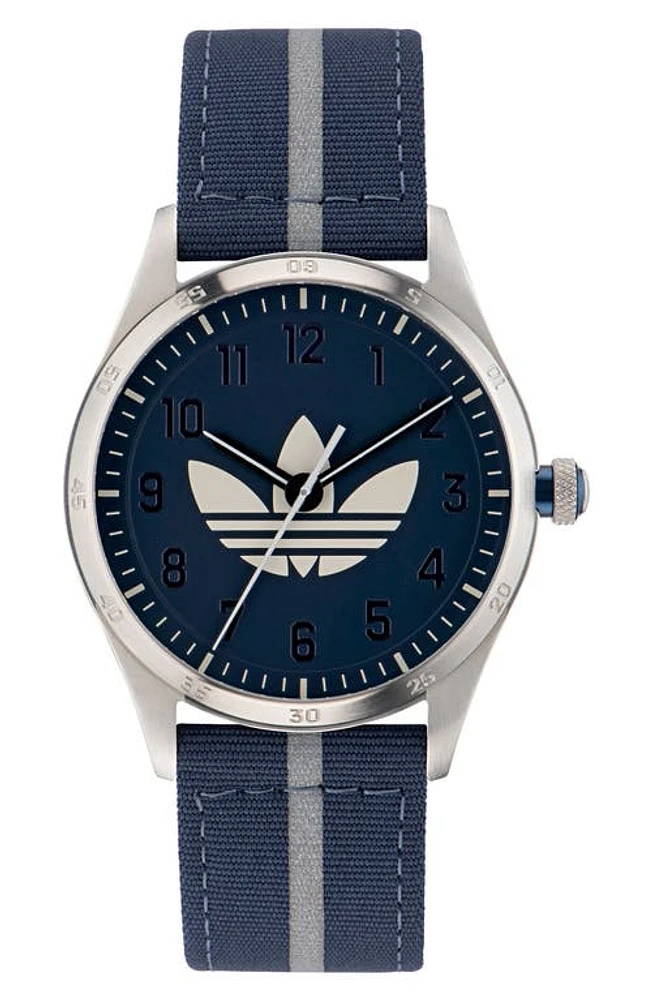 adidas Code Four Nylon Strap Watch, 42mm in Blue at Nordstrom, Size 42 Mm