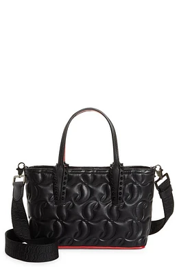 Christian Louboutin Mini Cabat Quilted Leather Tote in Black/Black at Nordstrom