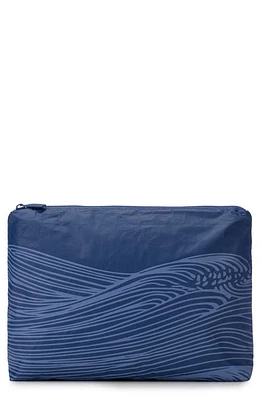 Aloha Collection Medium Water Resistant Tyvek Zip Pouch in Current On Navy at Nordstrom