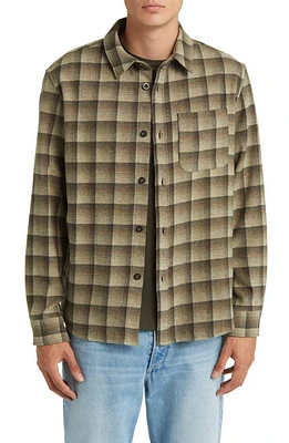 A. P.C. Trek Check Wool Blend Button-Up Shirt Bac Dark Beige at Nordstrom,