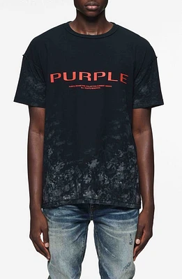 PURPLE BRAND Textured Jersey Logo Graphic Inside Out T-Shirt Black at Nordstrom,