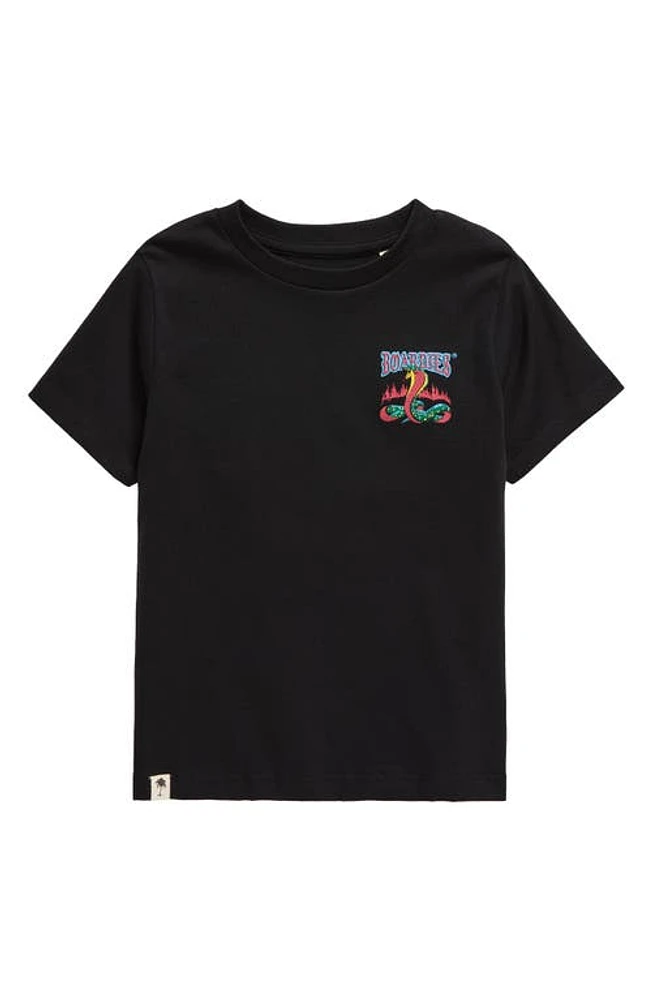 Boardies Kids' Serpent's Kiss Organic Cotton Graphic T-Shirt Black at Nordstrom, Y