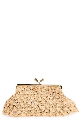 Anya Hindmarch Large Maud Bow Crochet Raffia Clutch in Natural at Nordstrom