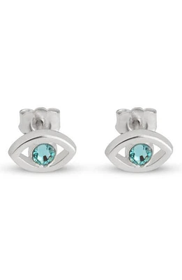 MELANIE MARIE Evil Eye Birthstone Stud Earrings in Sterling Silver at Nordstrom