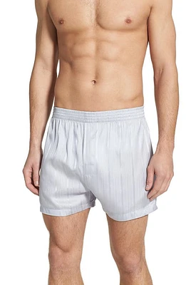 Majestic International Herringbone Stripe Silk Boxer Shorts at Nordstrom,