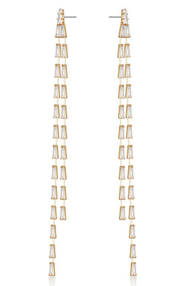 Ettika Cubic Zirconia Linear Drop Earrings in Gold at Nordstrom