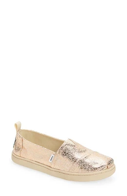 TOMS Kids' Alpargata Slip-On Sneaker Gold at Nordstrom, M