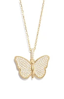 SHYMI Pavé Butterfly Pendant Necklace in Gold/ at Nordstrom