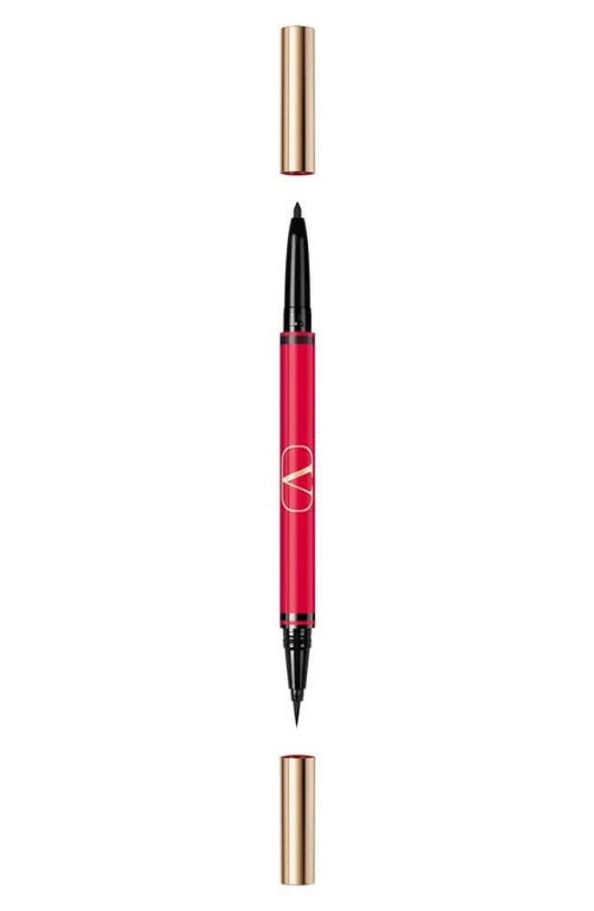 Valentino Twin Liner Gel & Liquid Eyeliner in 01 Black /Nero at Nordstrom