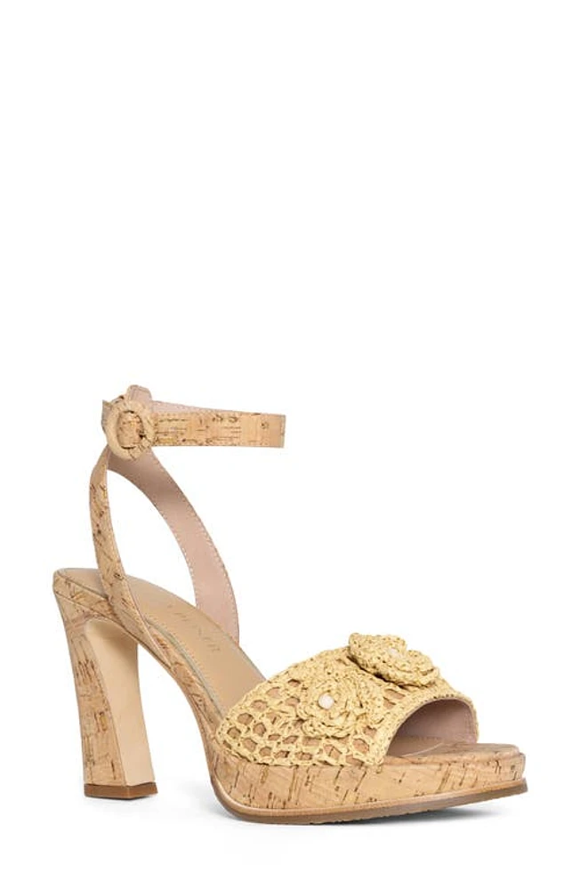 Donald Pliner Ankle Strap Platform Sandal Natural at Nordstrom,