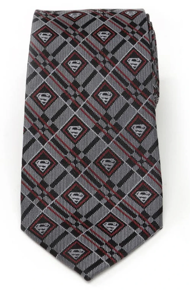 Cufflinks, Inc. DC Comics Superman Geometric Gray Silk Tie in Silver at Nordstrom