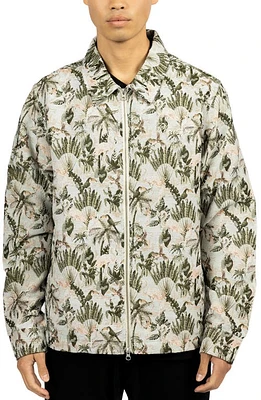 PLEASURES Parrot Jacquard Zip Work Jacket Grey at Nordstrom,