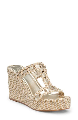 Valentino Garavani Rockstud Torchon Wedge Slide Sandal Platinum/Multicolor at Nordstrom,