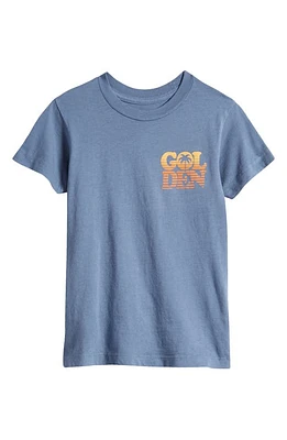 Tiny Whales Kids' Golden Cotton Graphic T-Shirt Faded Navy at Nordstrom,