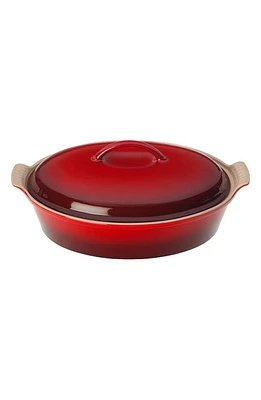 Le Creuset 4 Quart Covered Oval Stoneware Casserole in Cherry at Nordstrom