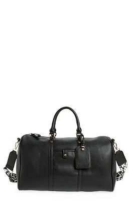 Mali + Lili Jamie Vegan Leather Double Strap Duffle Bag in Black at Nordstrom