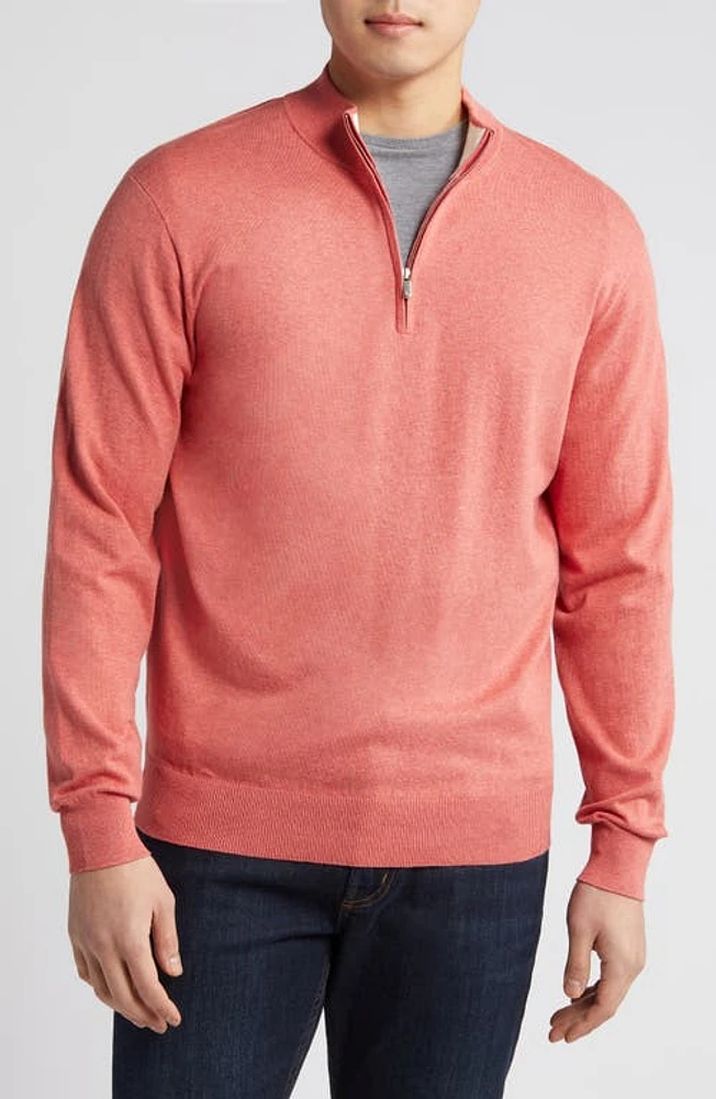 Peter Millar Whitaker Quarter-Zip Sweater Clay Rose at Nordstrom,