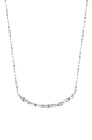 Dana Rebecca Designs Tapered Baguette Curved Diamond Bar Necklace in White Gold at Nordstrom, Size 18