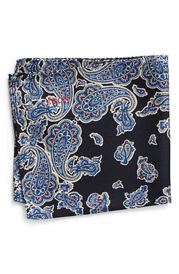 Eton Paisley Silk Pocket Square in Navy at Nordstrom