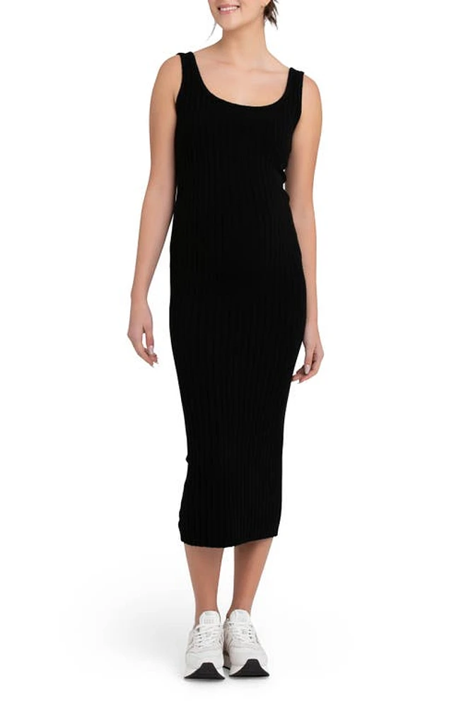 Ripe Maternity Faye Rib Dress Black at Nordstrom,