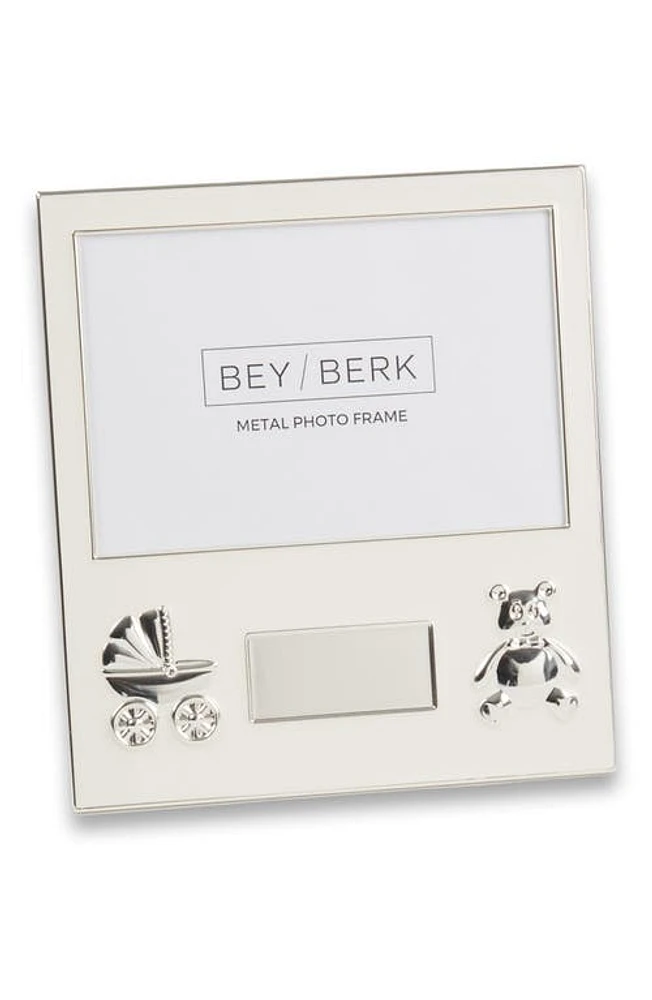 Bey-Berk Newborn 4 x 6-Inch Picture Frame in Silver at Nordstrom