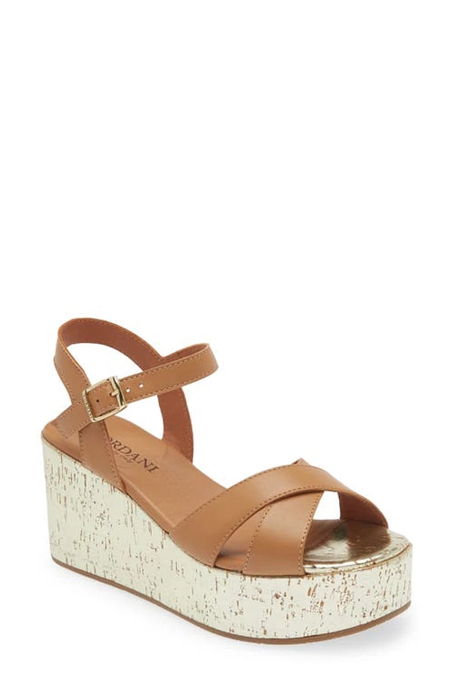 Cordani Jordie Platform Wedge Sandal Cuoio Leather at Nordstrom,