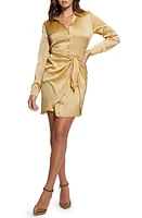 GUESS Alya Long Sleeve Mini Shirtdress at Nordstrom,