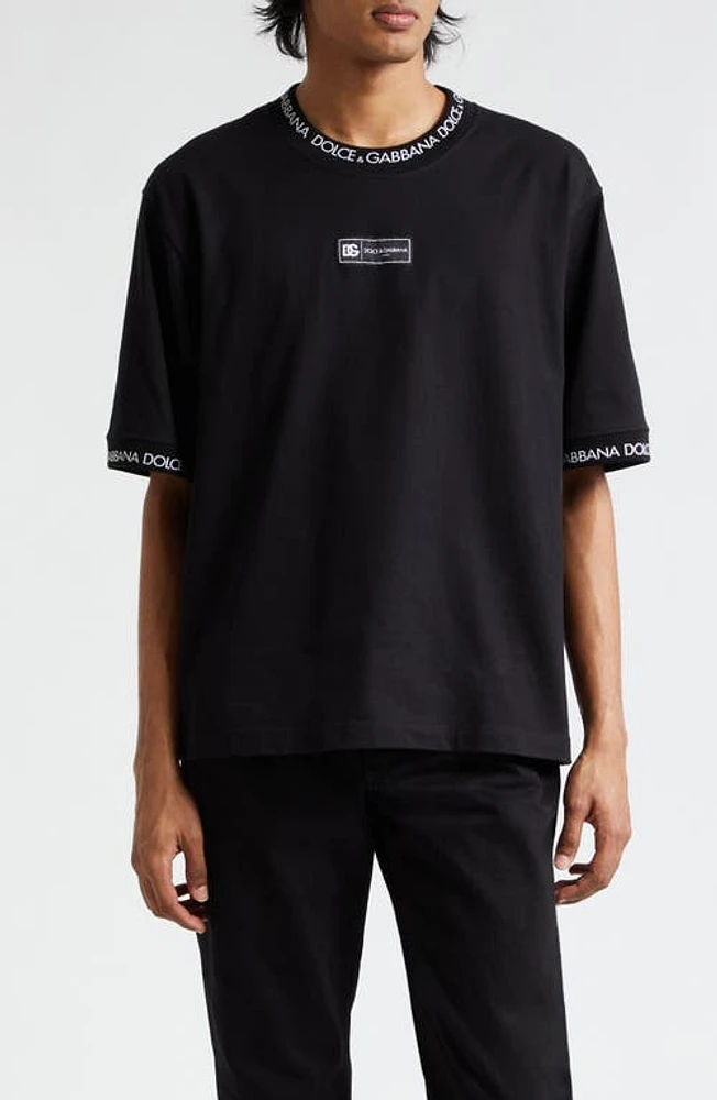 Dolce & Gabbana Logo Tape Oversize T-Shirt Nero at Nordstrom,