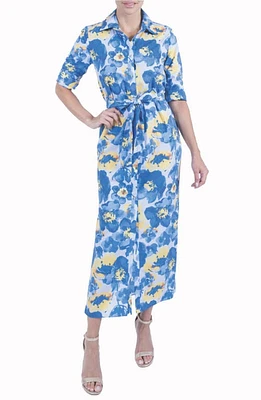 Julia Jordan Floral Shirtdress Blue Multi at Nordstrom,