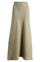 Faithfull the Brand Antibes Linen A-Line Skirt Khaki at Nordstrom,