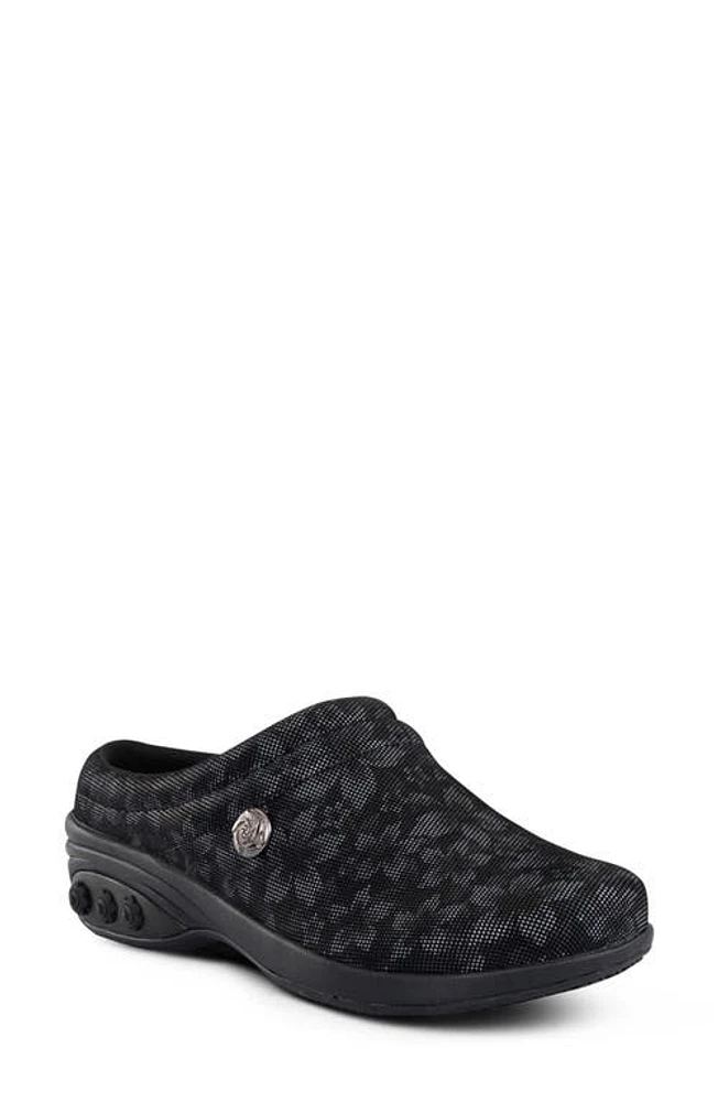 Therafit Molly Leather Clog Black/Grey Flowers at Nordstrom,