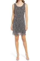 Pisarro Nights Beaded Cocktail Minidress Carbon at Nordstrom,