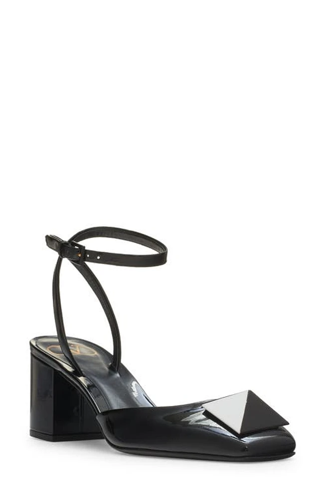 Valentino Garavani One Stud Ankle Strap Sandal K97 Nero/Bianco/Nero at Nordstrom,